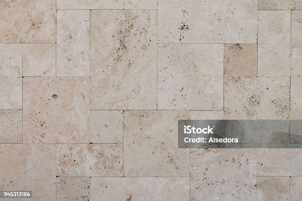 Natural Italian Stone Smooth Travertine Surface Stock Photo - Download Image Now - Travertine Pool, Tufa, Tile