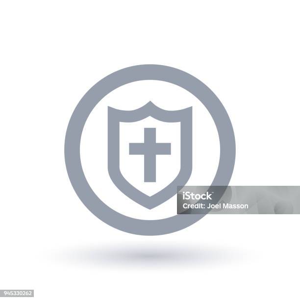 Shield Of Salvation Icon Stock Illustration - Download Image Now - Church, Security, Protection