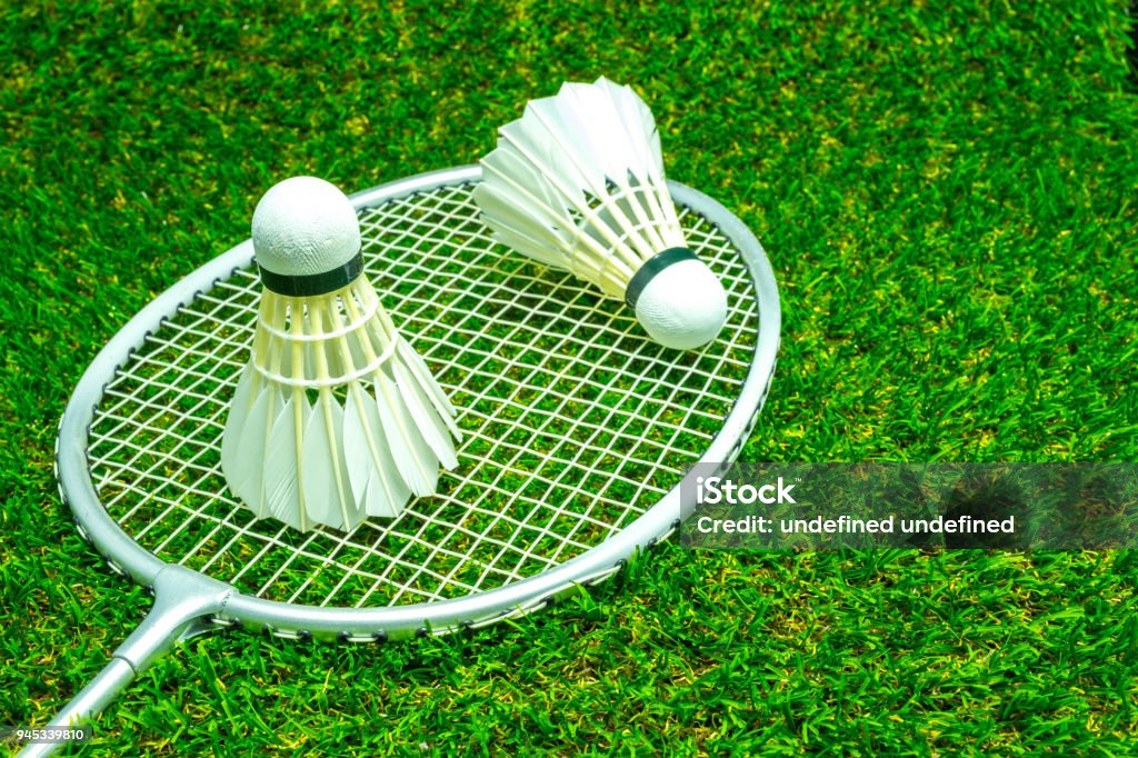 Badminton ball on grass Badminton - Gloucestershire Stock Photo