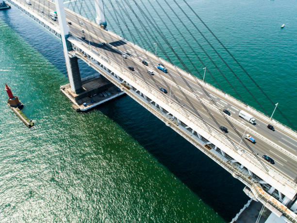 istock A bird's eye view of a large bridge. 945357580
