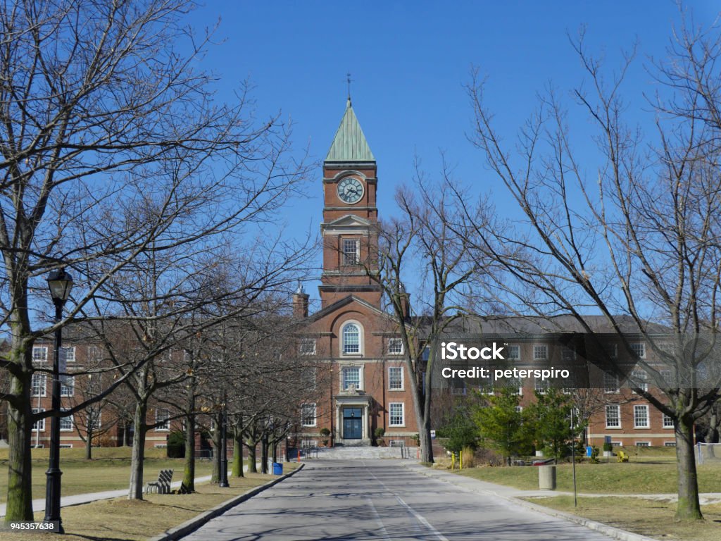 college with clocktower University Stock Photo