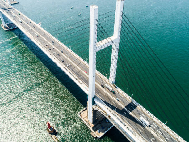 istock A bird's eye view of a large bridge. 945357752