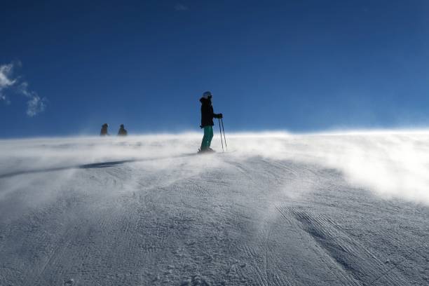 istock Fit young woman posing on ski slopes 945363918