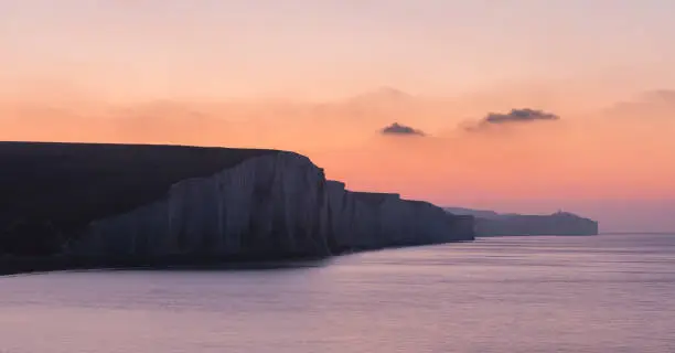 Seven Sisters cliffs shortly before sunrise