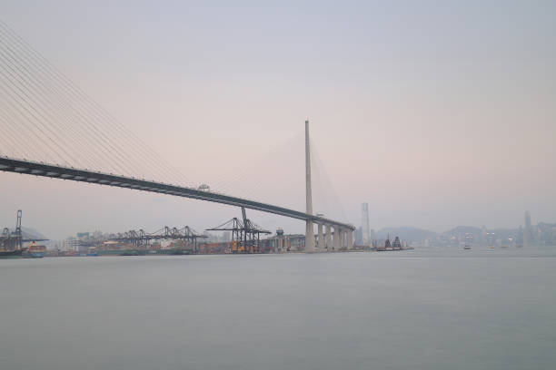 istock Stonecutter bridge on day time, Hong Kong 945364180