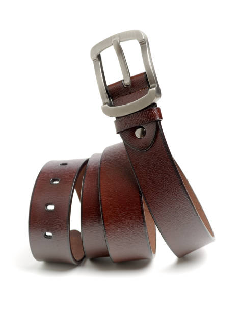 istock Brown leather belt  isolated on white background 945376976