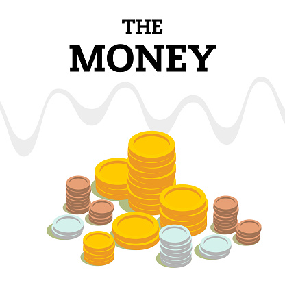 The Money Coin Gold Coin White Background Vector Image