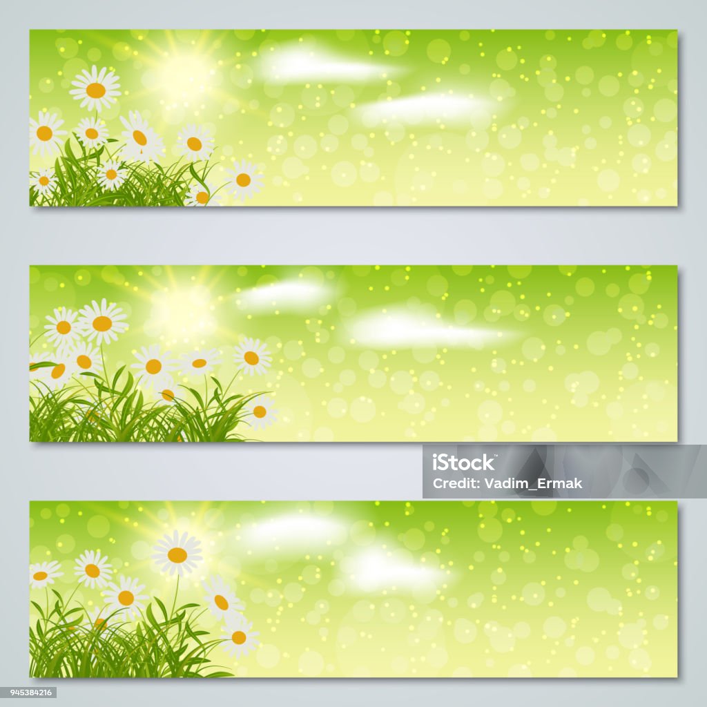 Spring Web Banners Vector Set Stock Illustration - Download Image Now ...