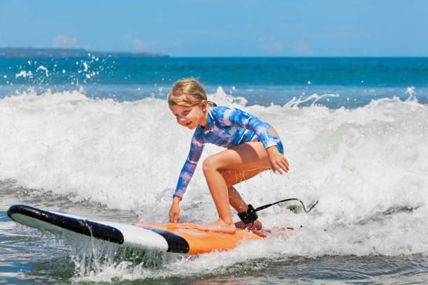 istock Young surfer rides on surfboard with fun on sea waves 945391650