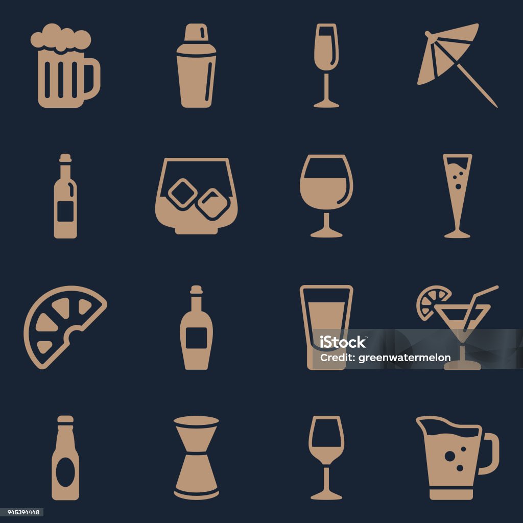Alcohol Symbols Color Vector File of Alcohol Symbols Color related vector icons for your design or application. Raw style. Files included: vector EPS, JPG, PNG. See more in this series. Beer - Alcohol stock vector