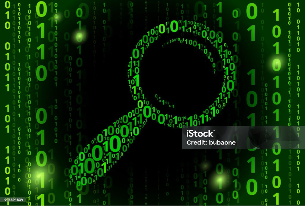 binary code with python and magnifying lens stock... Magnifying Glass Binary Code Vector Pattern Background Stock ...
