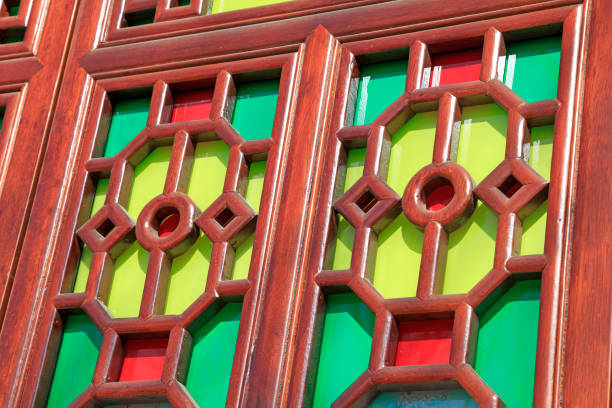 istock Color wooden lattice 945395070