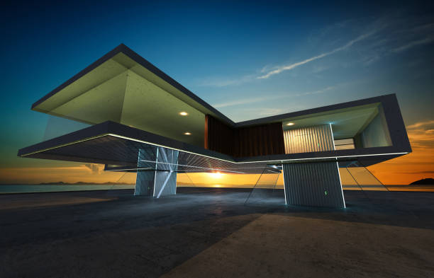 istock Perspective view of contemporary building exterior 945402202