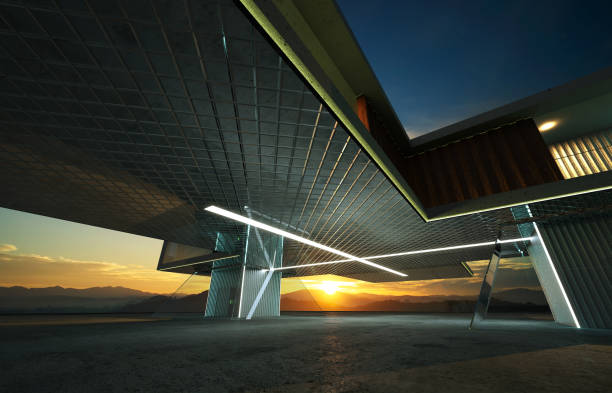 istock Perspective view of contemporary building exterior 945404824