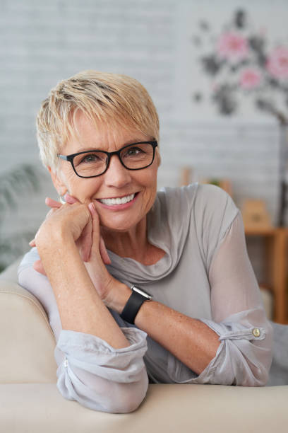 istock Aged cheerful woman 945408988