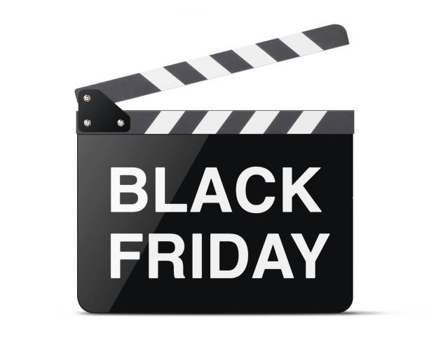 istock Black Friday on movie clapper board. Photo with clipping path. 945412676