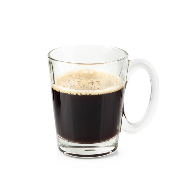 istock Glass of Black coffee isolated on a white background 945415454