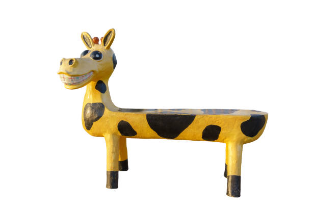istock Outdoor concrete animal bench isolated in white background 945415914