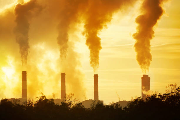istock hot steam from big chimney 945419236