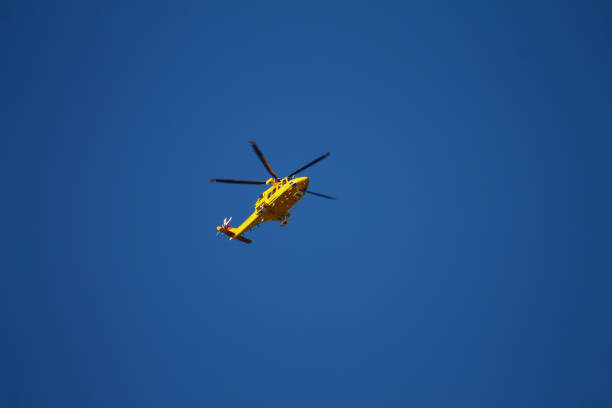 istock Italian rescue helicopter in flight 945424560
