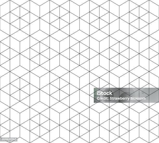 Pattern Seamless Abstract Background Black Color And White Line Geometric Line Vector Stock Illustration - Download Image Now