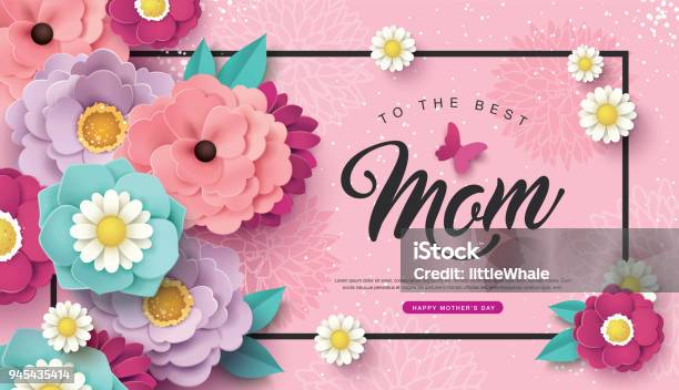 Happy Mothers Day Stock Illustration - Download Image Now - Flower, Springtime, Mother's Day