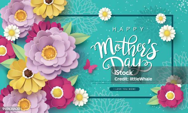Happy Mothers Day Stock Illustration - Download Image Now - Mother's Day, Vector, Flower