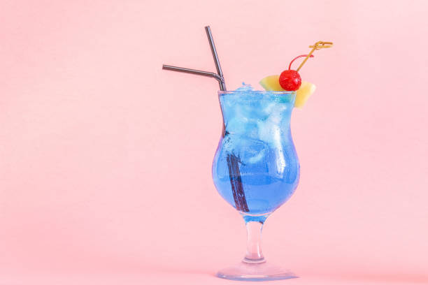 istock Blue Curacao cocktail decorated with fruit 945435728