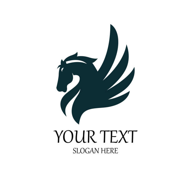 Pegasus icon - Vector illustration Pegasus, Flying, Horse, Animal unicorn logo stock illustrations