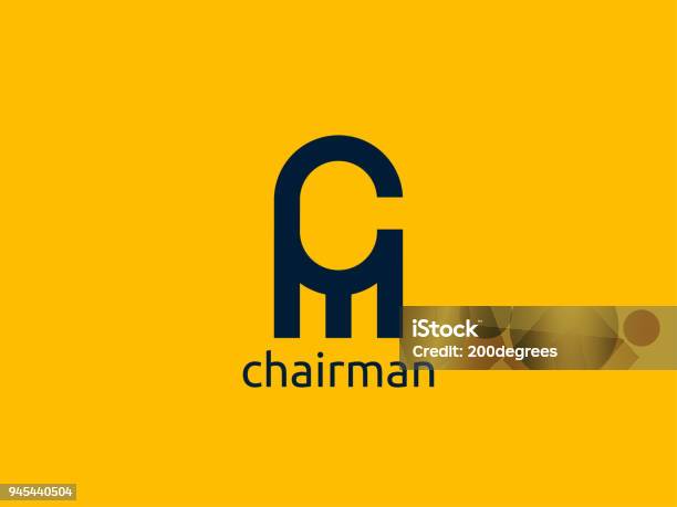 Letter Cm Abstract Chair Furniture Design Concept Creative Template Vector Illustration Stock Illustration - Download Image Now