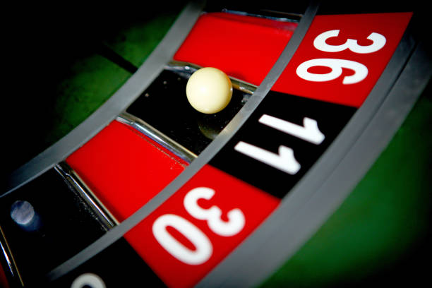 istock American Roulette wheel with a ball in the number 945443642