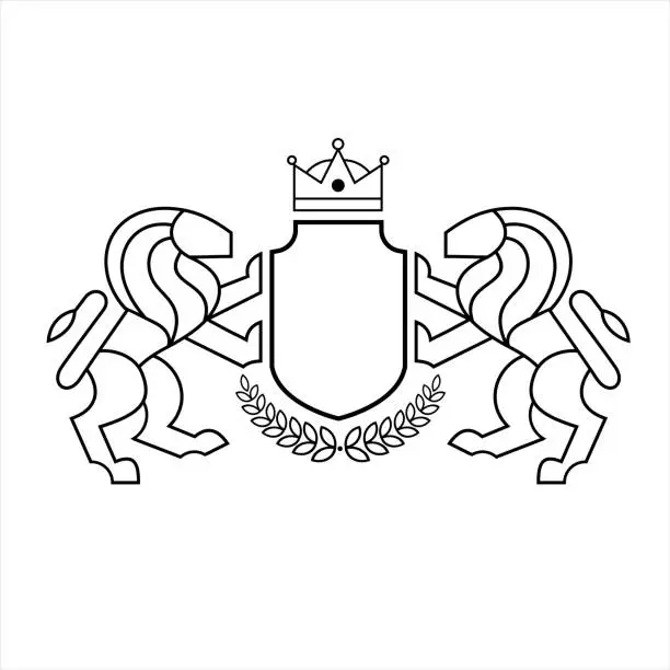 Vector illustration of Lion Crest
