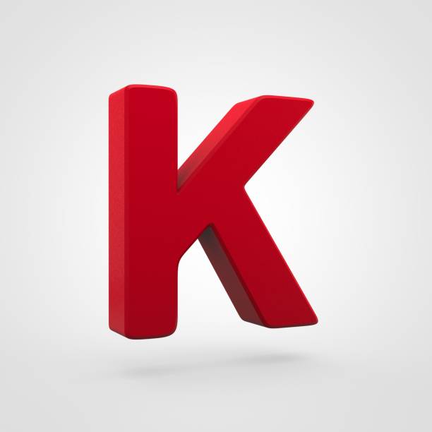 istock Plastic red letter K uppercase isolated on white background. 945455686
