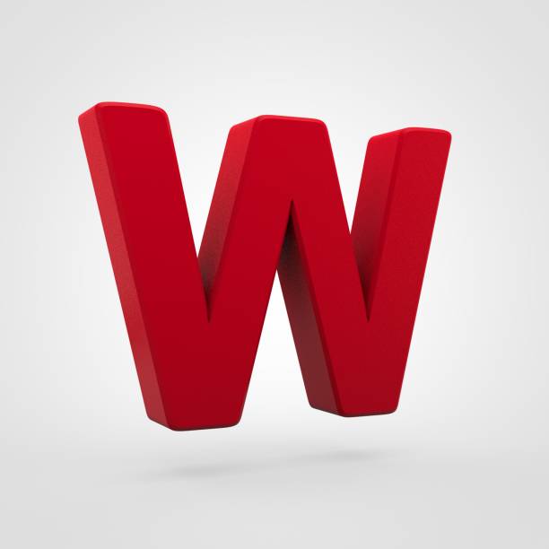 istock Plastic red letter W uppercase isolated on white background. 945456636