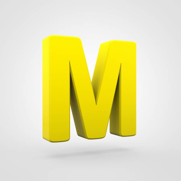 istock Plastic yellow letter M uppercase isolated on white background. 945466946