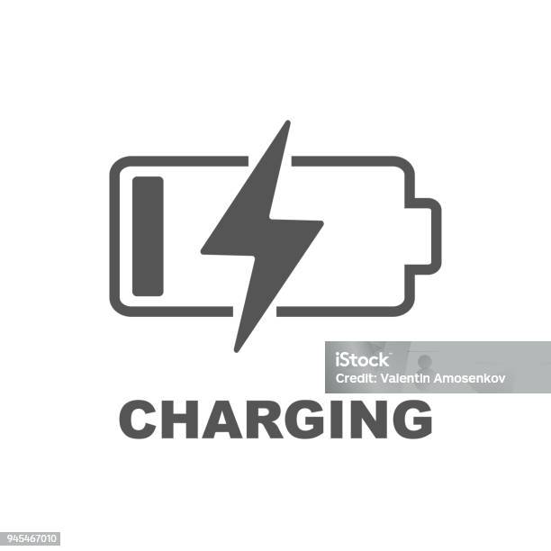 Battery Charging Vector Icon Stock Illustration - Download Image Now - Battery, Icon Symbol, Refueling