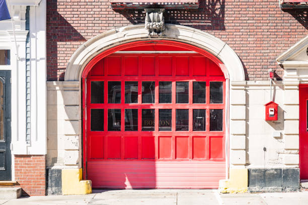 istock old-fashioned fire station main door in Boston 945470988