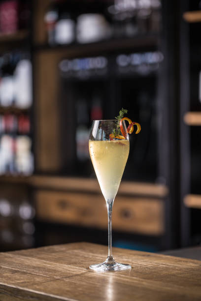 istock Alcoholic cocktail drink on bar counter in pub or restaurant 945471008