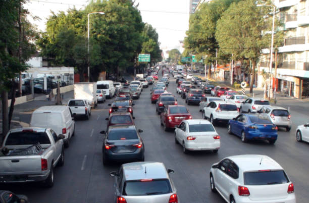 istock Mexico City Rush Hour Traffic Jam Plus Building Exterior Scenery In Mexico 945473968