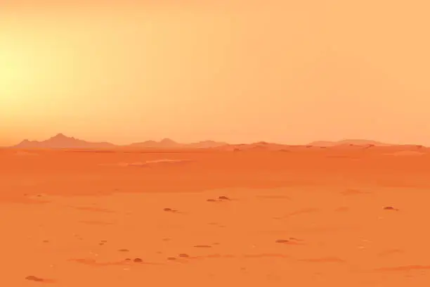 Vector illustration of Big Martian Panorama
