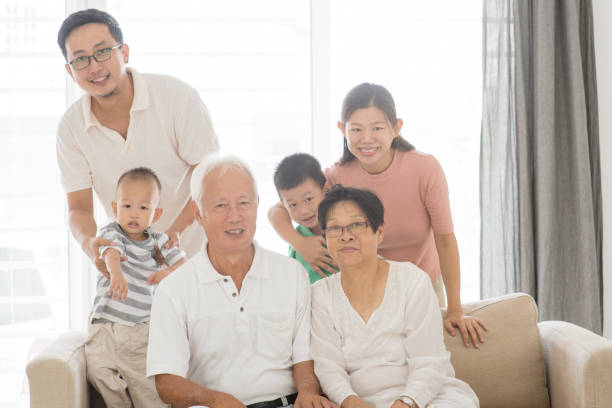 istock Asian multi generations family portrait 945483162