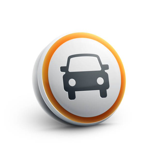 auto-symbol - car white background isolated on white orange stock-grafiken, -clipart, -cartoons und -symbole