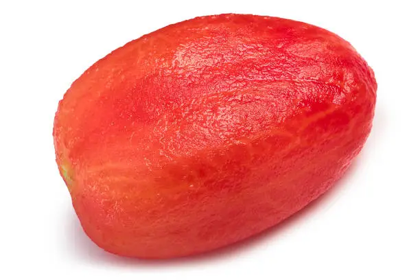 Whole peeled plum tomato, Roma type (Solanum lycopersicum fruit)