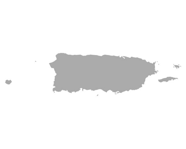 Map of Puerto Rico Map of Puerto Rico puerto rico silhouette stock illustrations