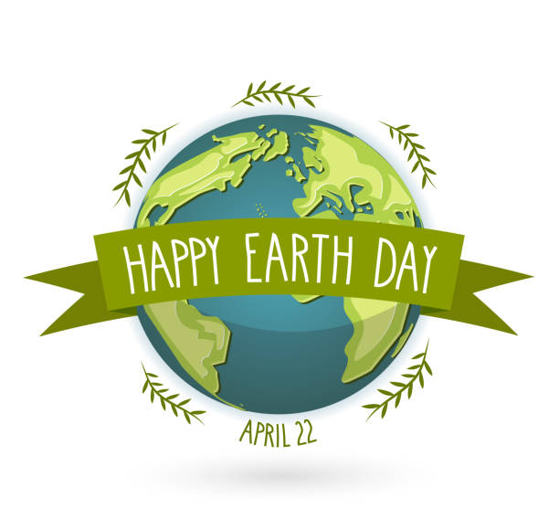 Earth Day banner with handwritten text, april 22 Vector illustration. Earth Day banner with handwritten text, april 22 Vector illustration. EPS10 april stock illustrations