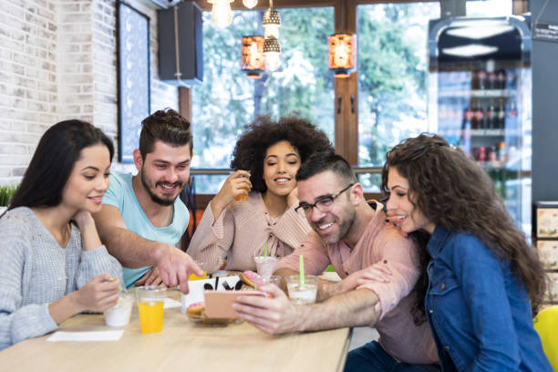 istock Selfie with friends in cafeteria 945550254
