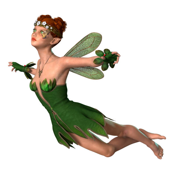istock 3D illustration spring fairy on white 945550918