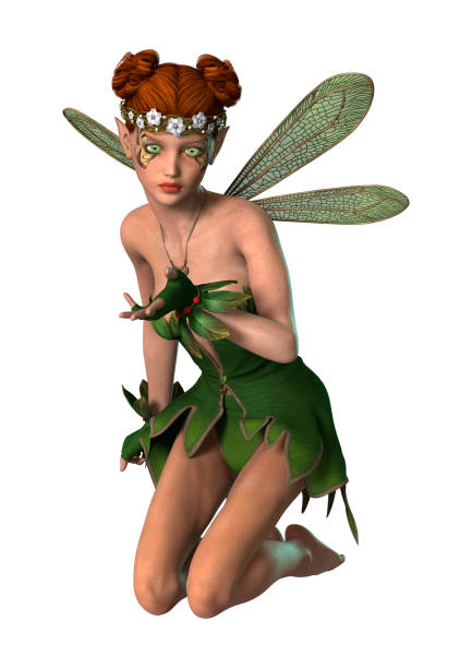 istock 3D illustration spring fairy on white 945550988