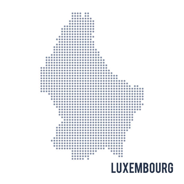Vector dotted map of Luxembourg isolated on white background . Vector dotted map of Luxembourg isolated on white background . Travel vector illustration luxemburg stock illustrations