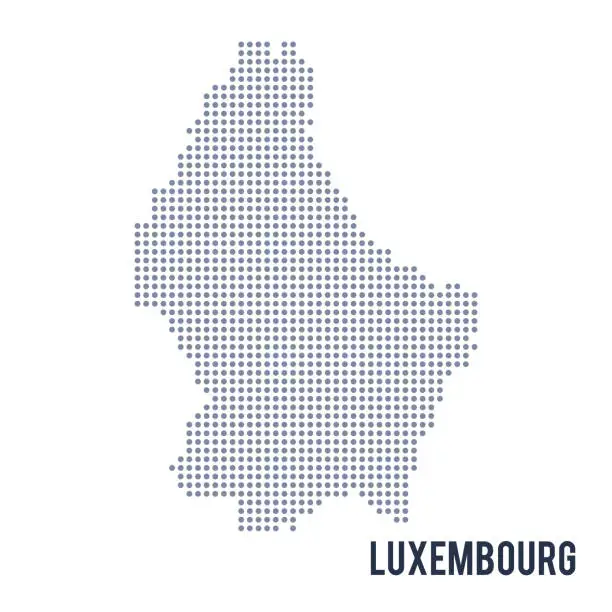 Vector illustration of Vector dotted map of Luxembourg isolated on white background .